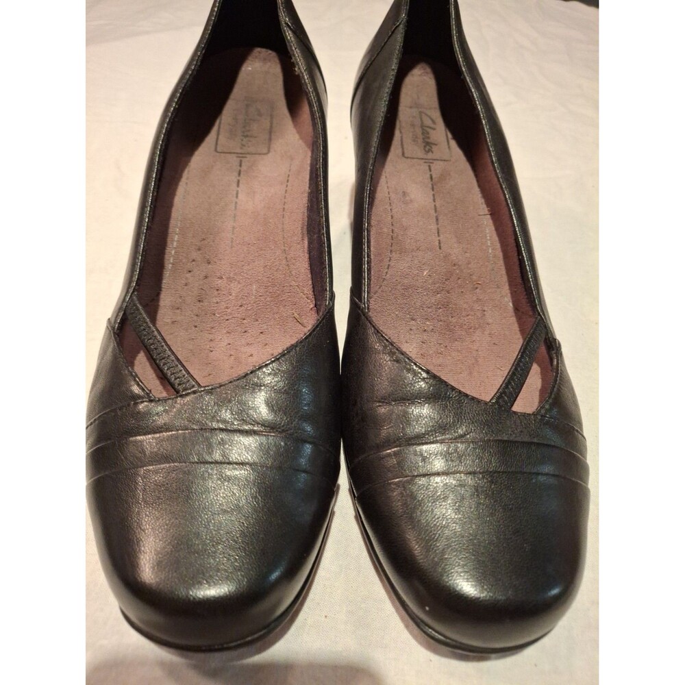Clarks Active Air Women's 2 Inch Leather Black Pumps, Exc Condition